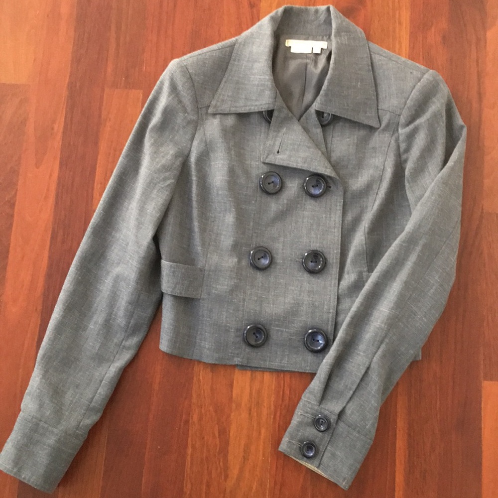 Blue short crop blazer